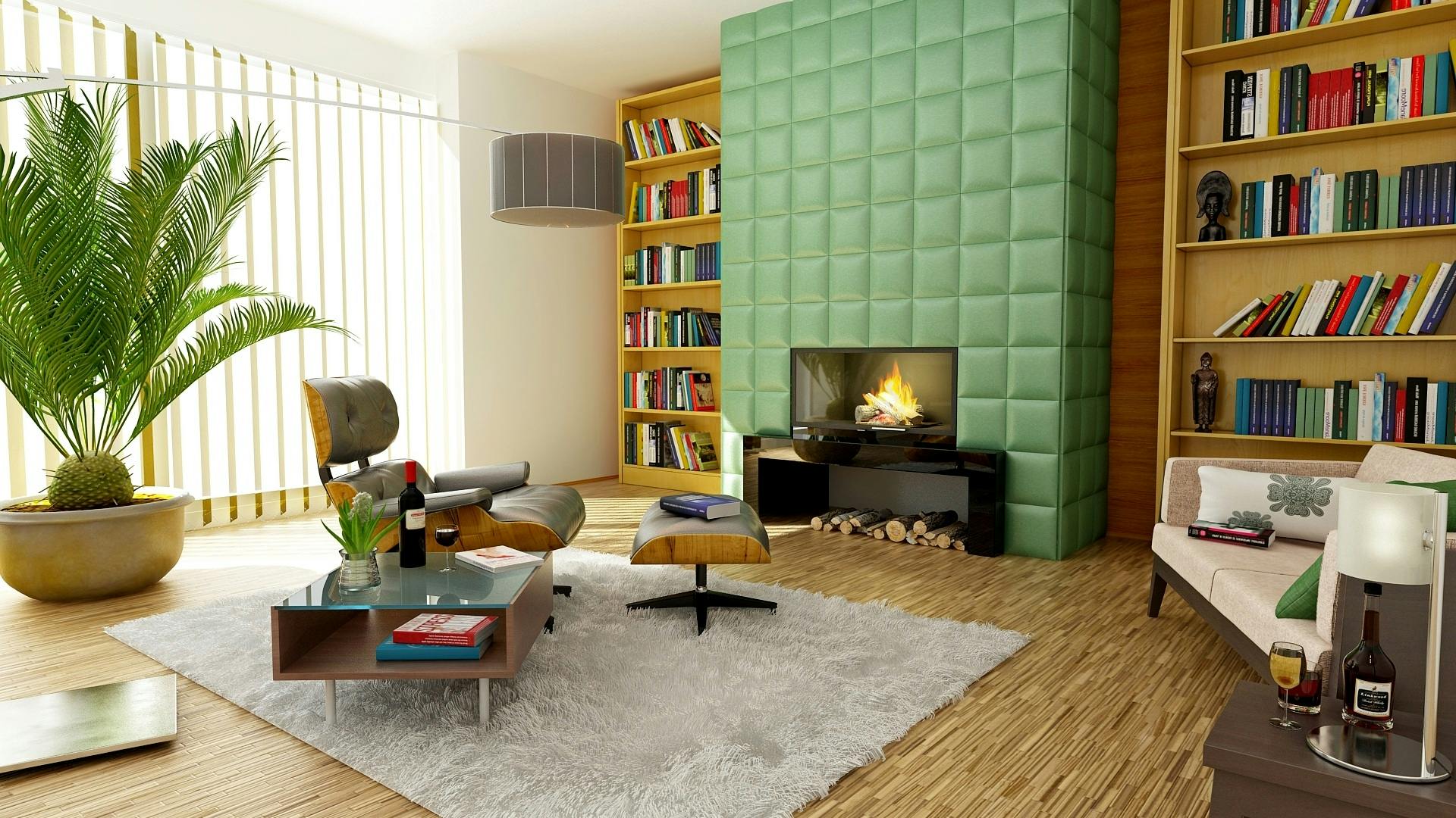 A calm contemporary room with natural wood and soft neutral furnishings